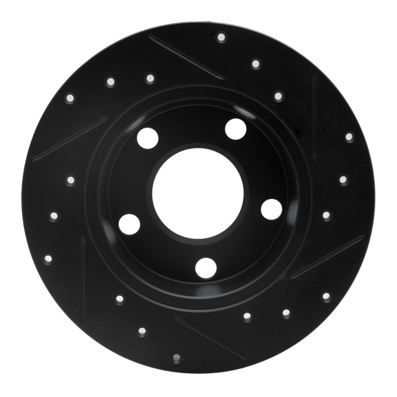 Audi Allroad Brake Rotor (1) - Rear Left - R1 Concepts - Drilled & Slotted - Black - `99-`05